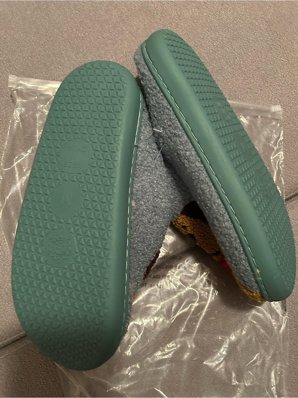 NATURAL LIFE Light Blue Dog Motif Slip-On Slippers NWT size M 7/8 - Picture 4 of 5